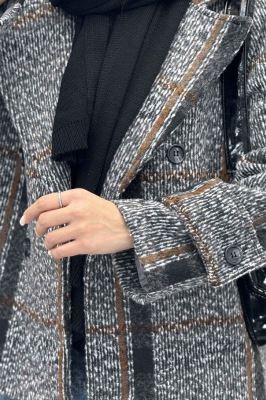 کت توییت پشمی یقه انگلیسی پهن آستردار NIL