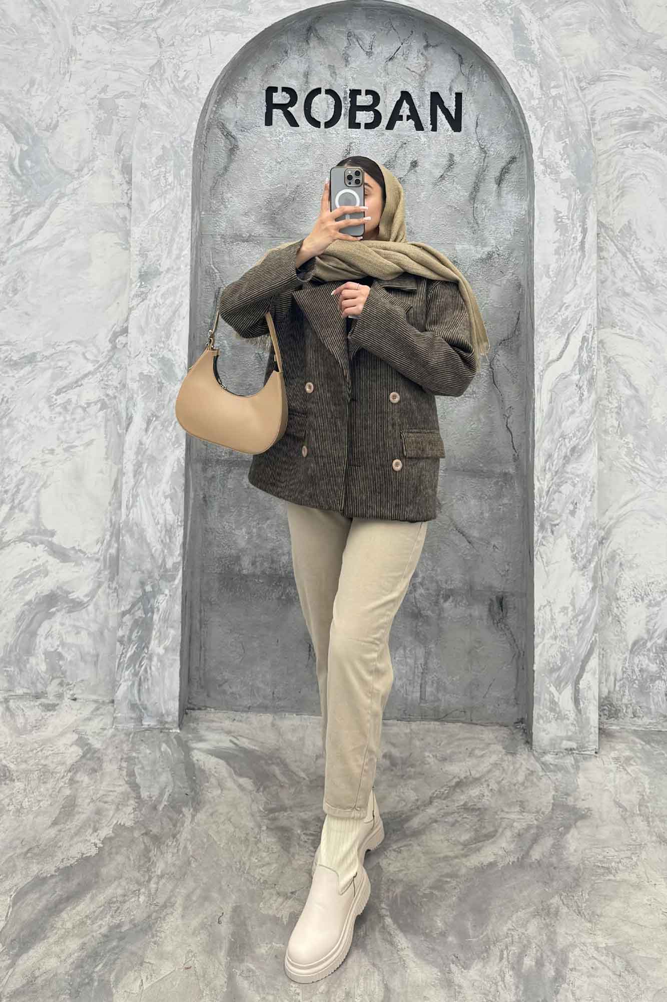 کت آستردار 4 دکمه توییت پشمی استلا