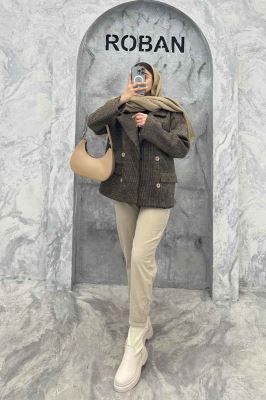 کت آستردار 4 دکمه توییت پشمی استلا