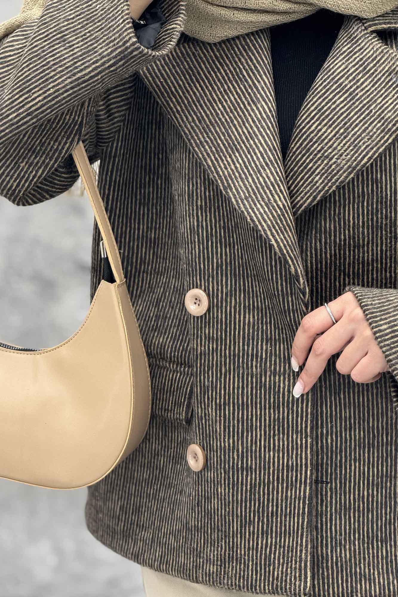 کت آستردار 4 دکمه توییت پشمی استلا