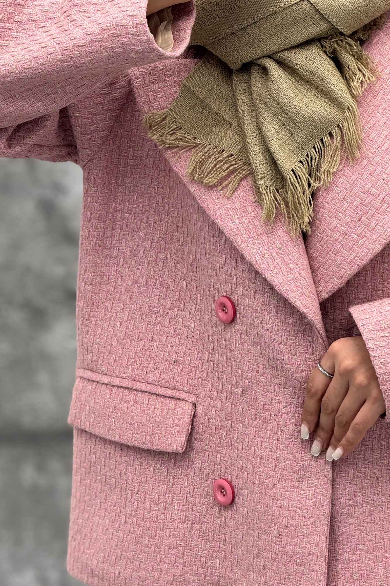 کت آستردار 4 دکمه توییت پشمی استلا