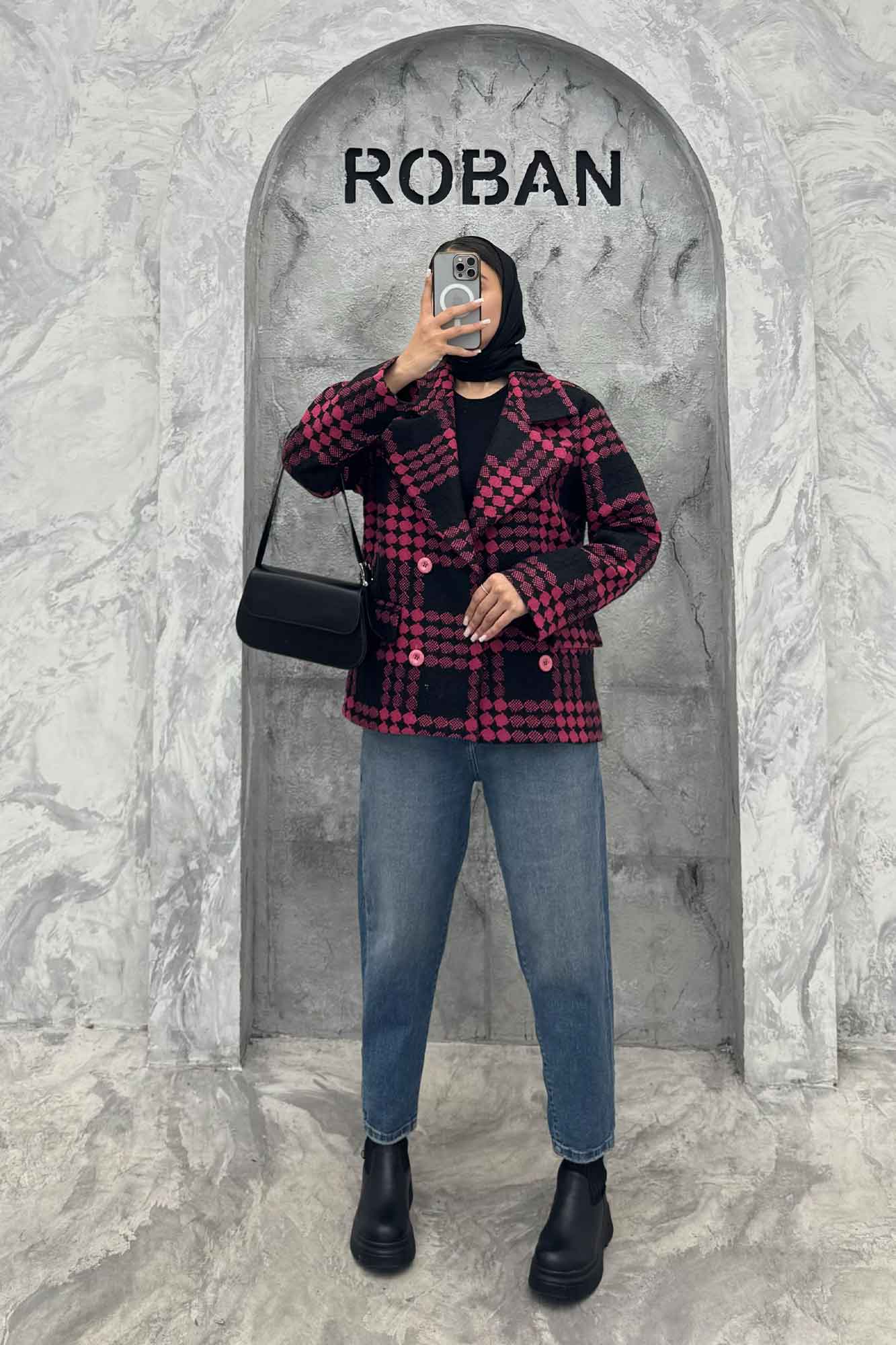 کت آستردار 4 دکمه توییت پشمی استلا