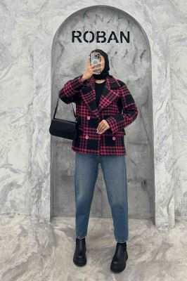 کت آستردار 4 دکمه توییت پشمی استلا