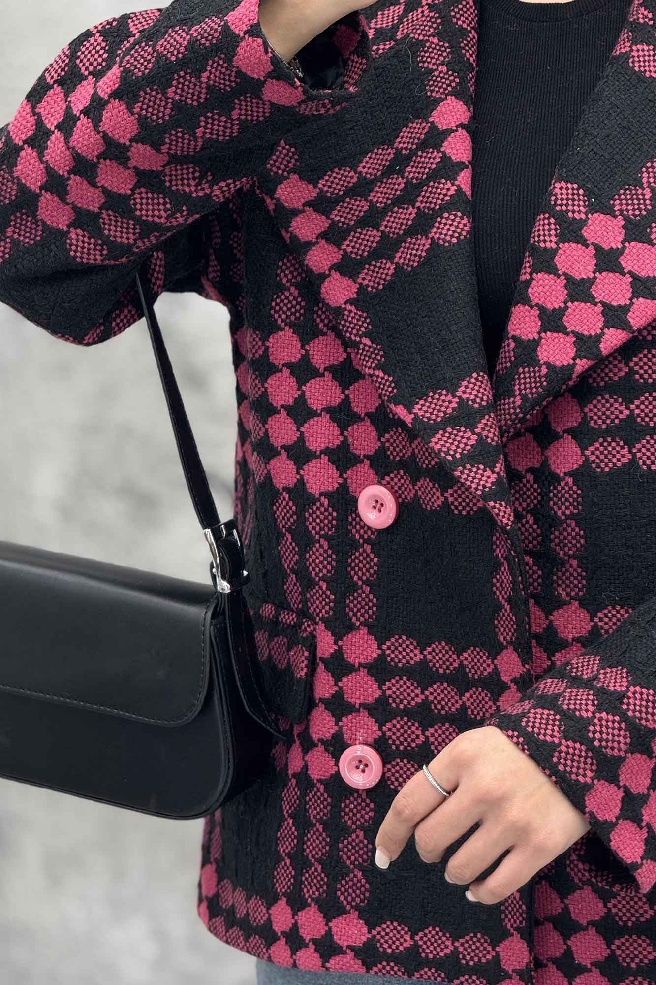 کت آستردار 4 دکمه توییت پشمی استلا