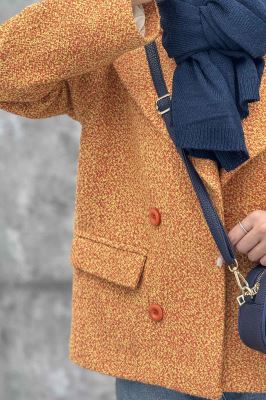 کت آستردار 4 دکمه توییت پشمی استلا