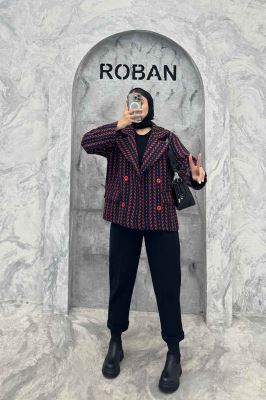 کت آستردار 4 دکمه توییت پشمی استلا