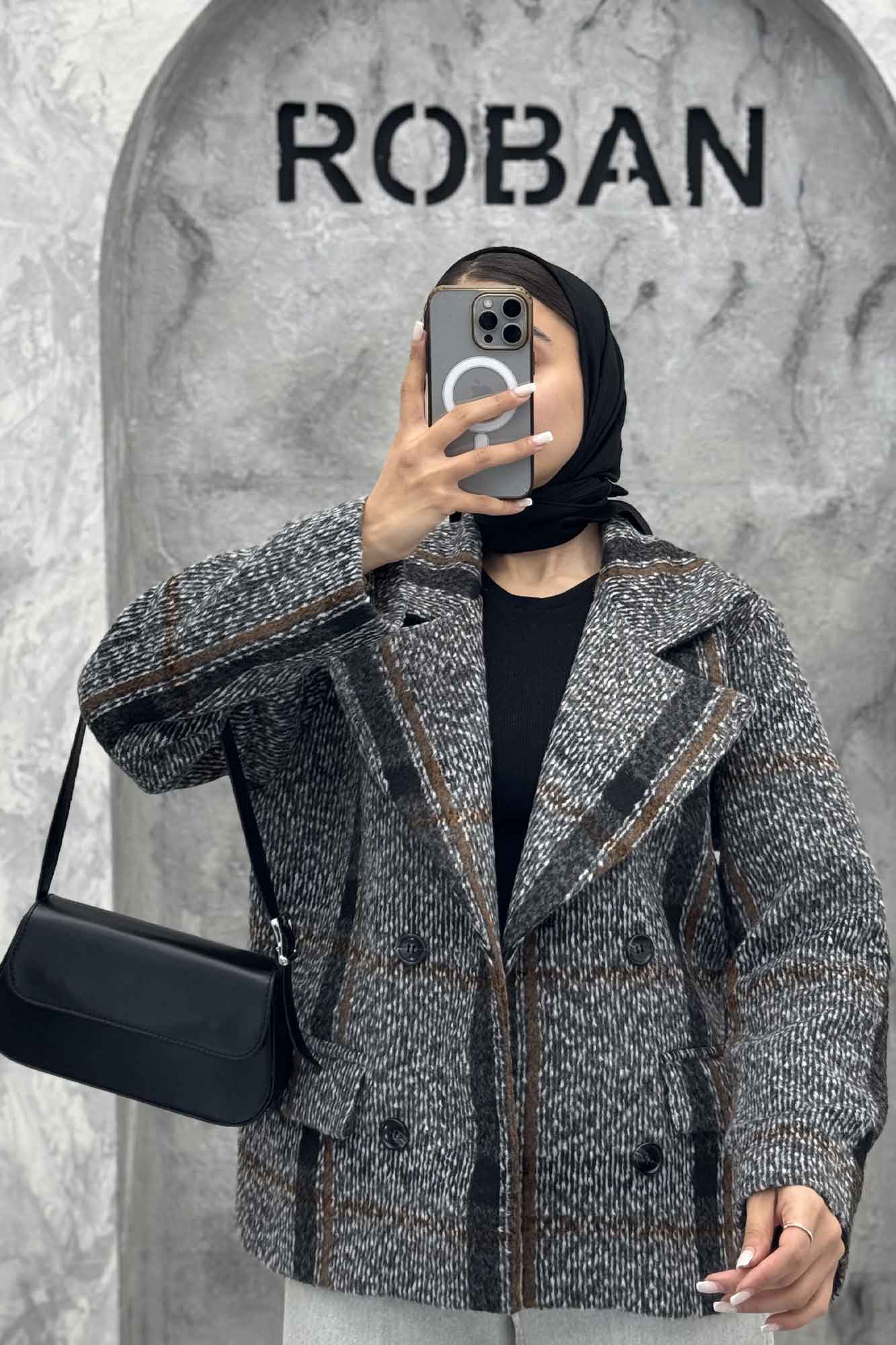 کت آستردار 4 دکمه توییت پشمی استلا