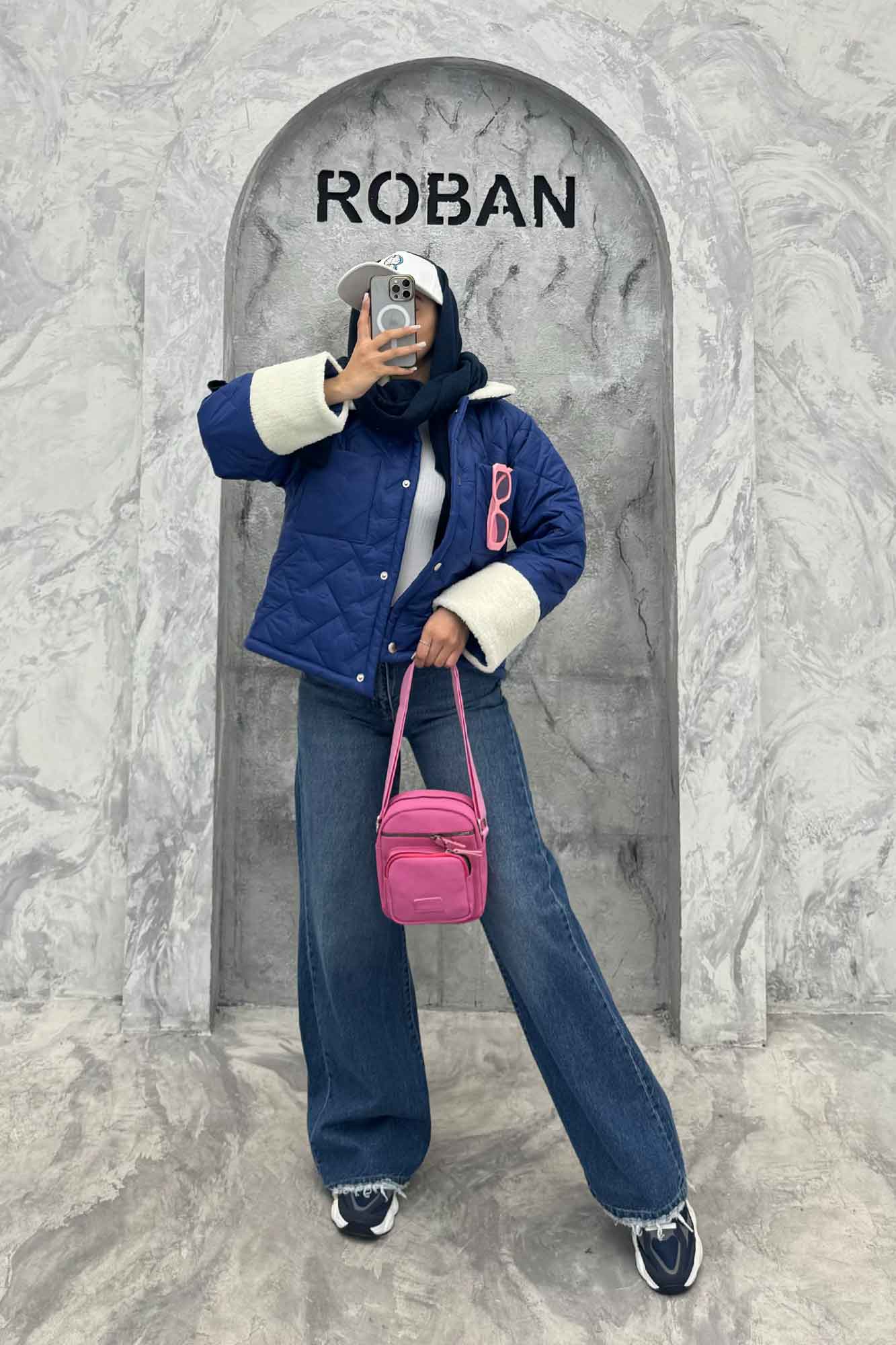 کاپشن امبوردی آستین و یقه تدی SG