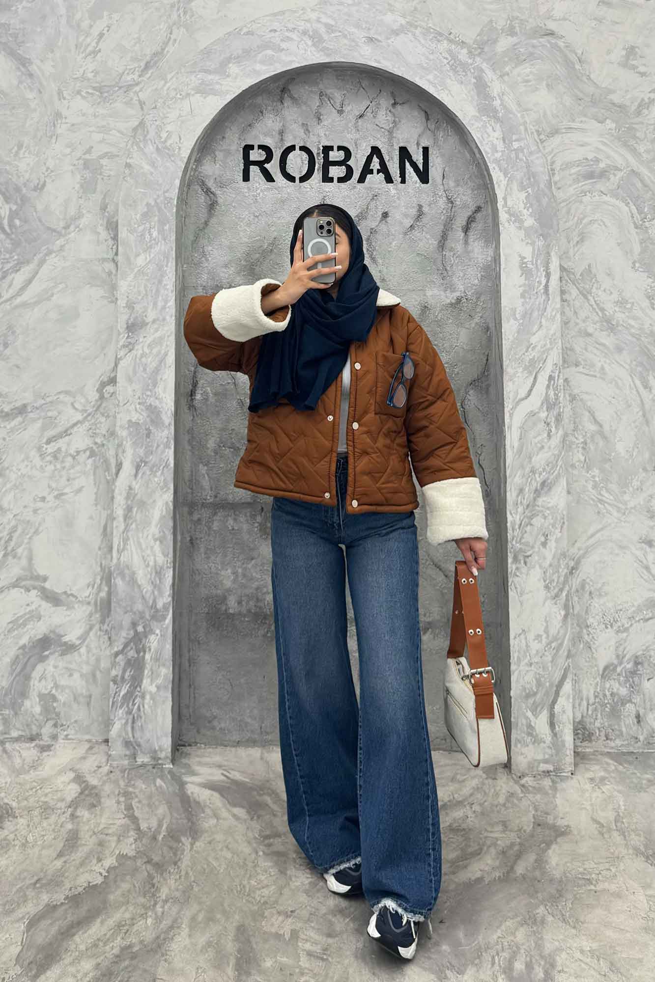 کاپشن امبوردی آستین و یقه تدی SG