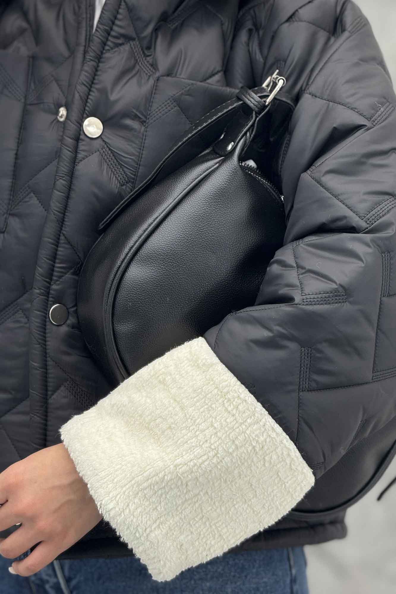 کاپشن امبوردی آستین و یقه تدی SG