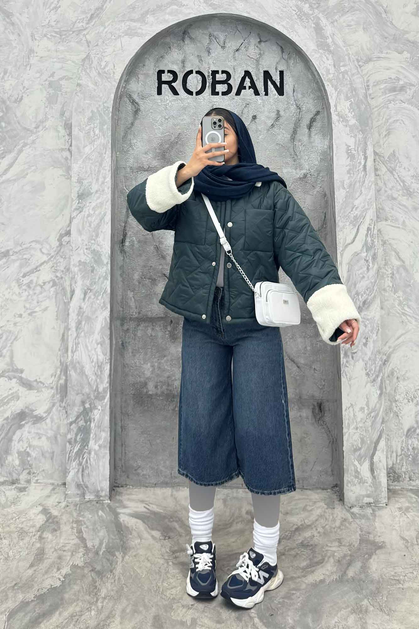 کاپشن امبوردی آستین و یقه تدی SG