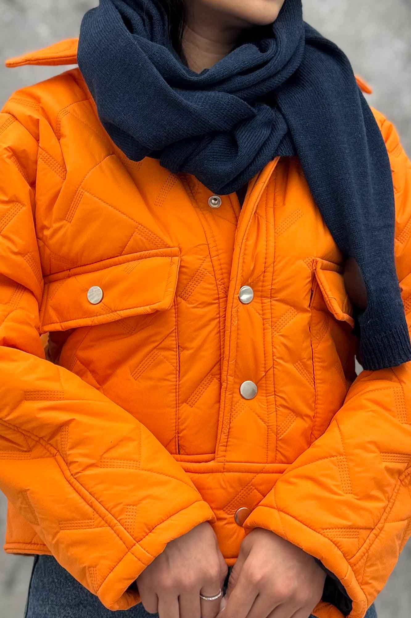 کاپشن امبوردی دکمه زاماک دو جیب پاکتی SG