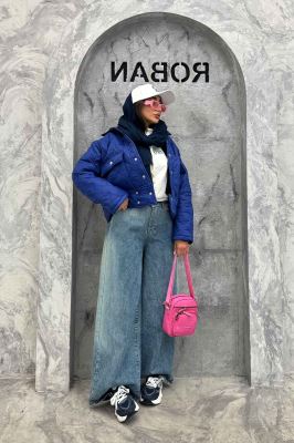 کاپشن امبوردی دکمه زاماک دو جیب پاکتی SG