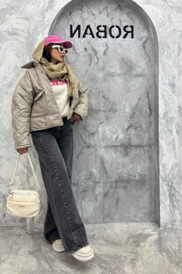 کاپشن امبوردی دکمه زاماک دو جیب پاکتی SG