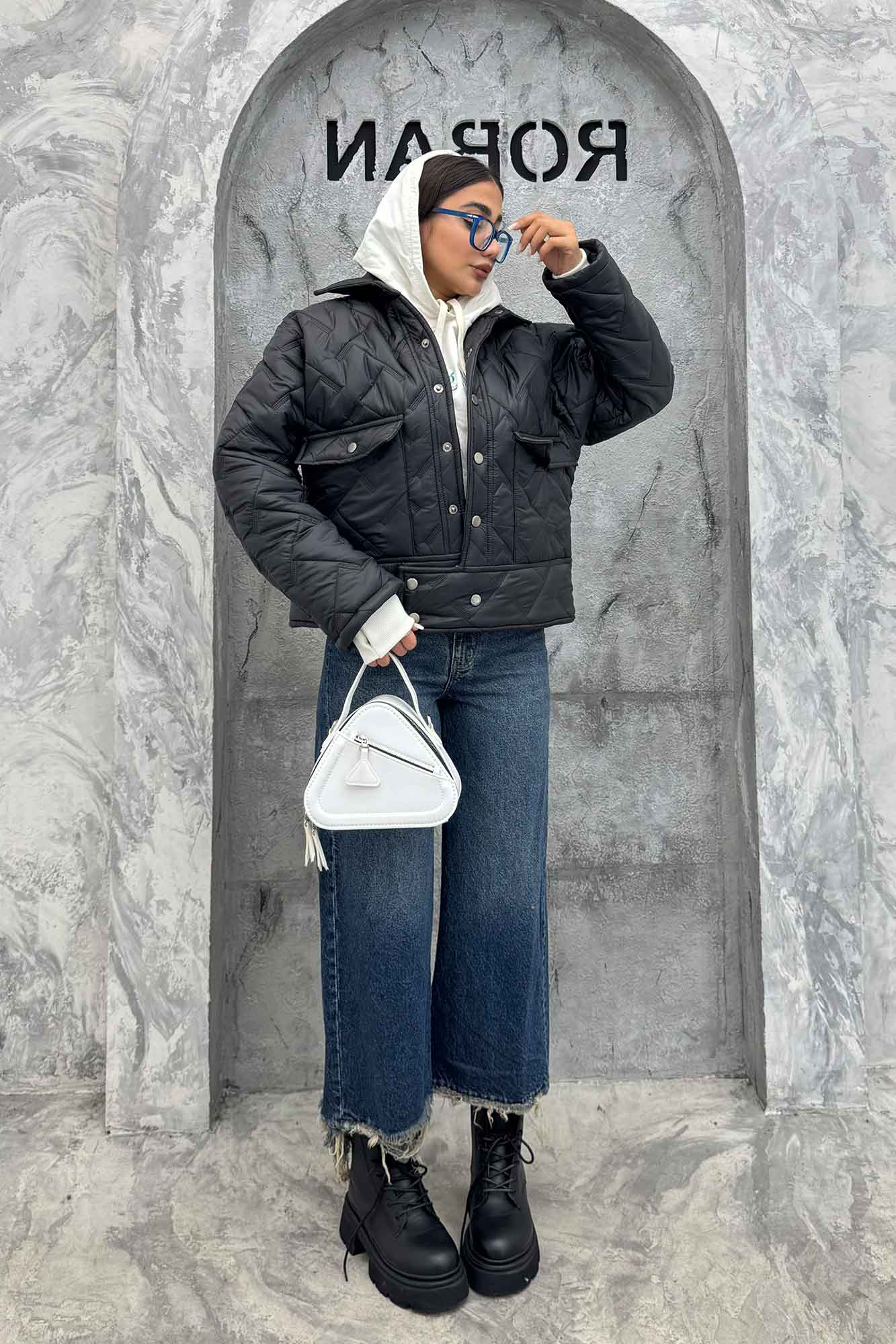 کاپشن امبوردی دکمه زاماک دو جیب پاکتی SG