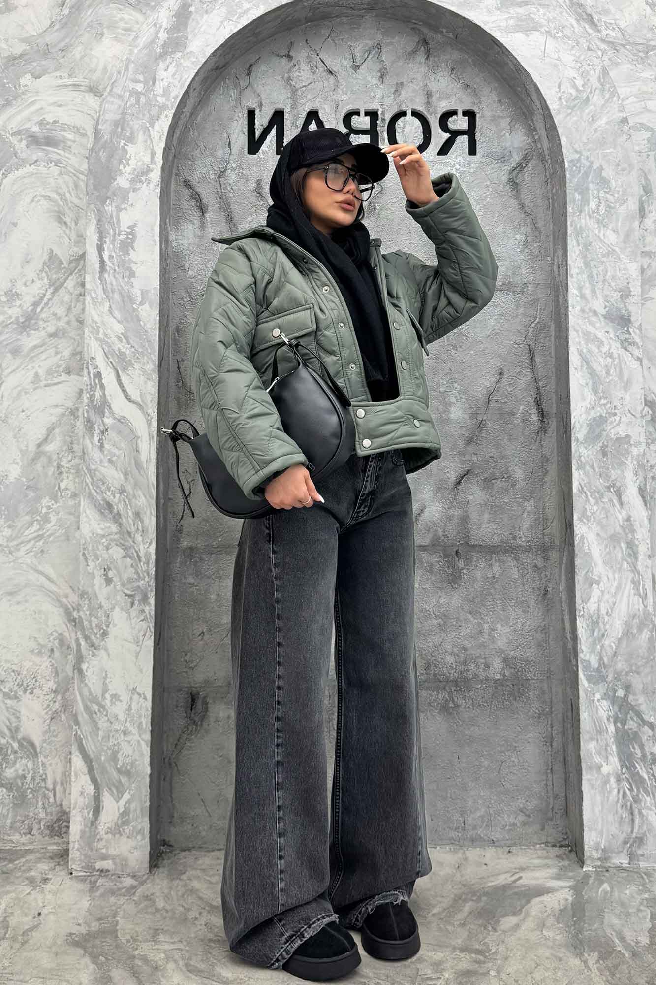 کاپشن امبوردی دکمه زاماک دو جیب پاکتی SG