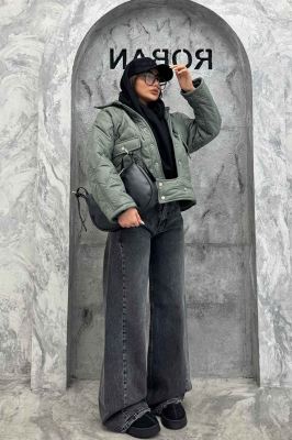 کاپشن امبوردی دکمه زاماک دو جیب پاکتی SG