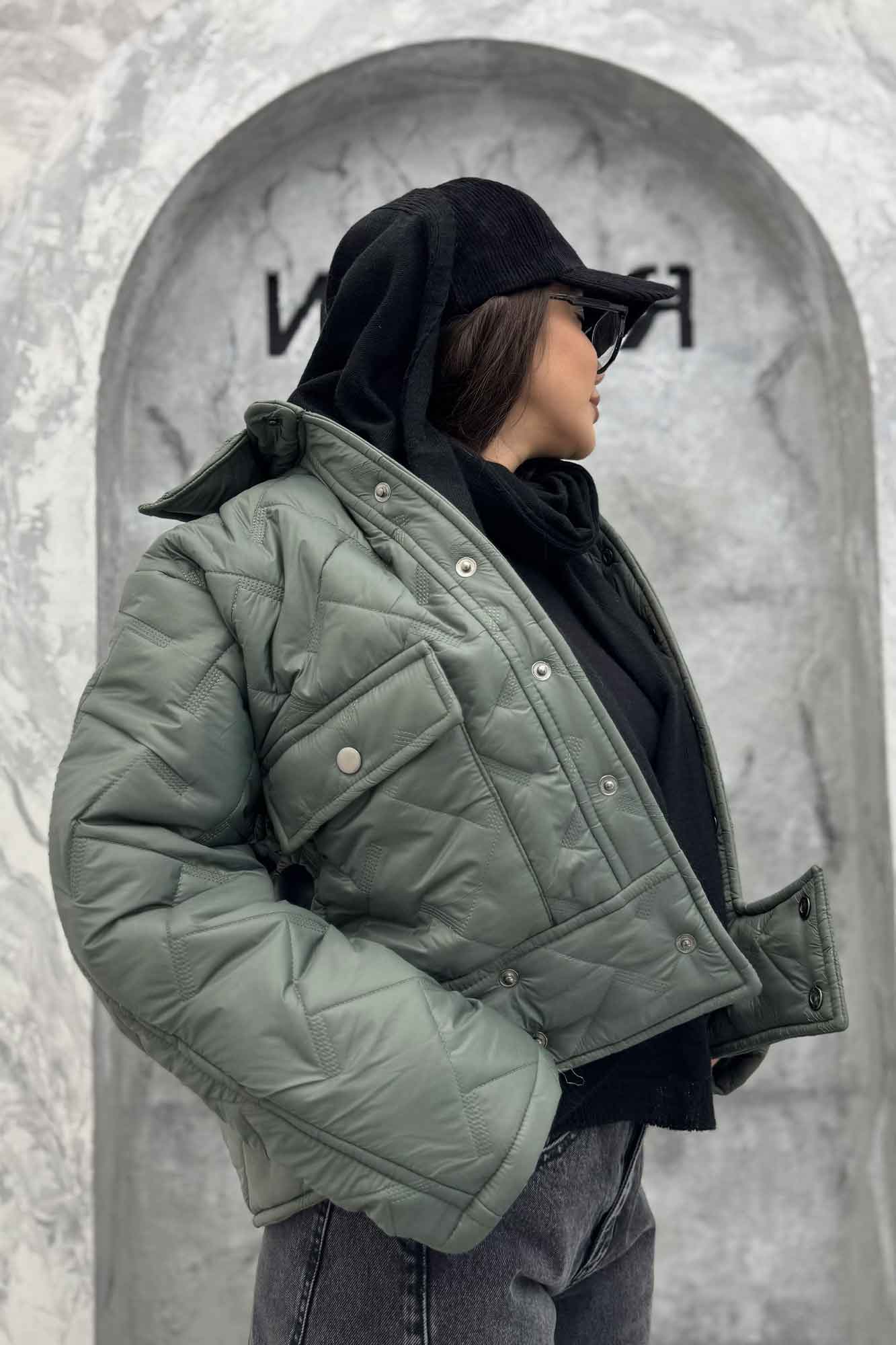 کاپشن امبوردی دکمه زاماک دو جیب پاکتی SG