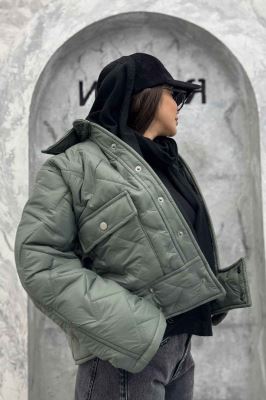 کاپشن امبوردی دکمه زاماک دو جیب پاکتی SG