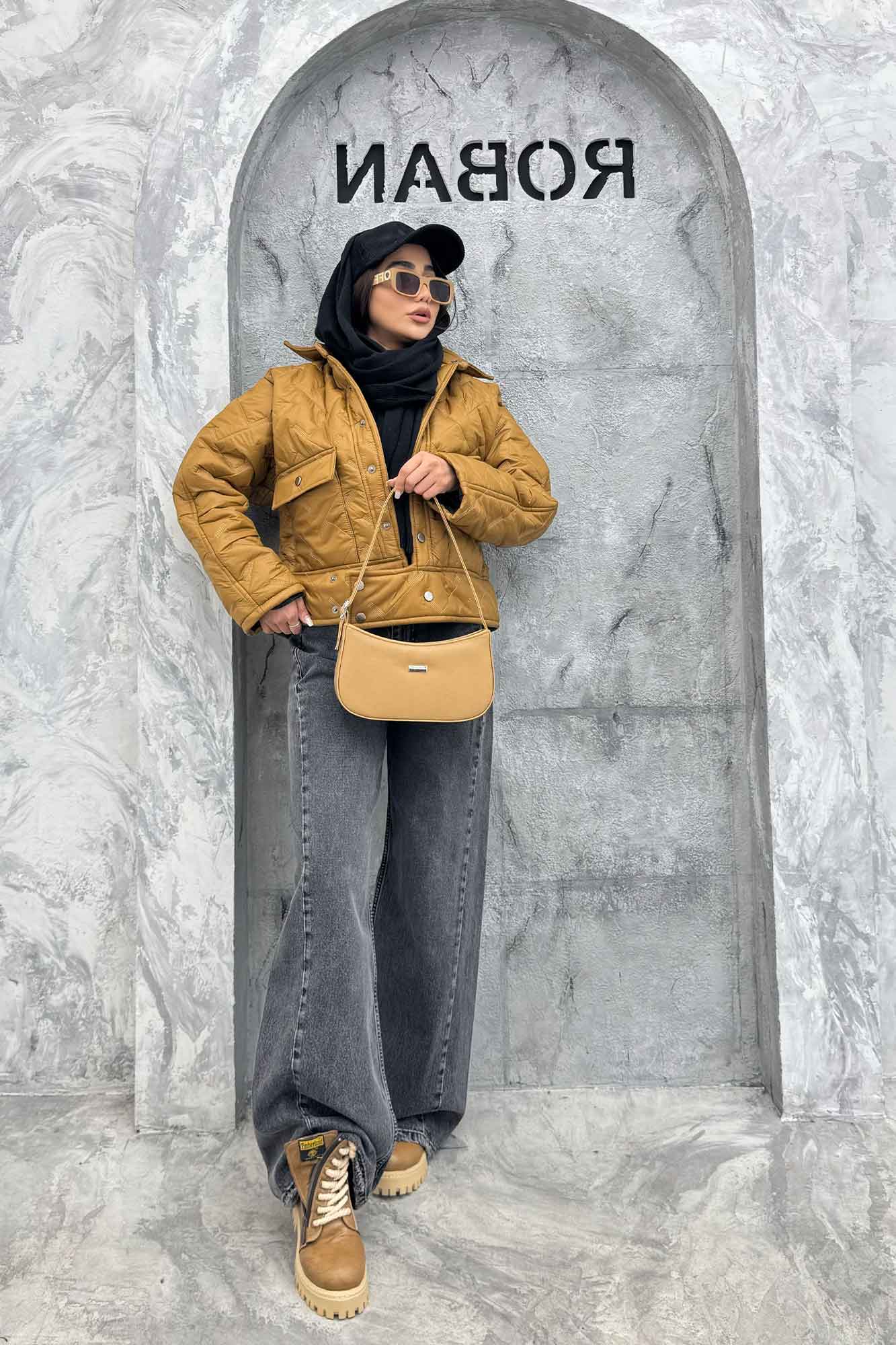 کاپشن امبوردی دکمه زاماک دو جیب پاکتی SG