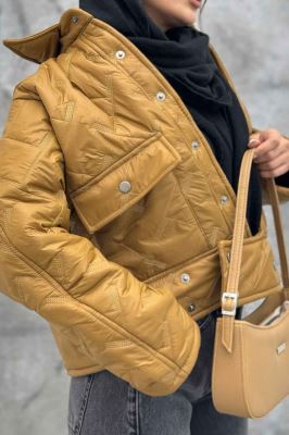 کاپشن امبوردی دکمه زاماک دو جیب پاکتی SG