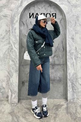 کاپشن امبوردی دکمه زاماک دو جیب پاکتی SG