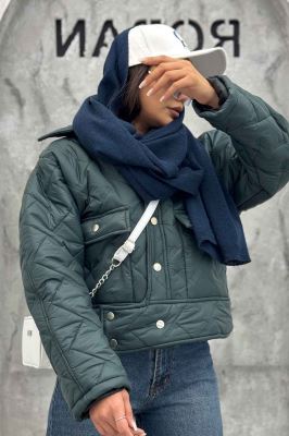 کاپشن امبوردی دکمه زاماک دو جیب پاکتی SG