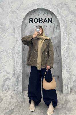 کت آستردار توییت پشمی 4 دکمه بریتنی