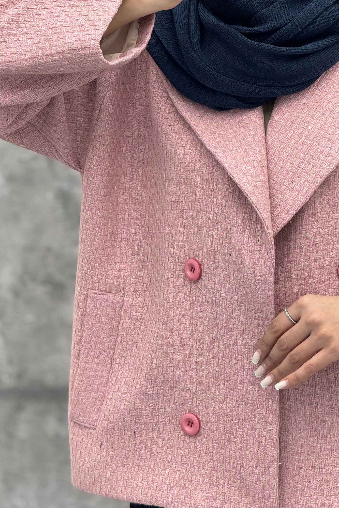 کت آستردار توییت پشمی 4 دکمه بریتنی