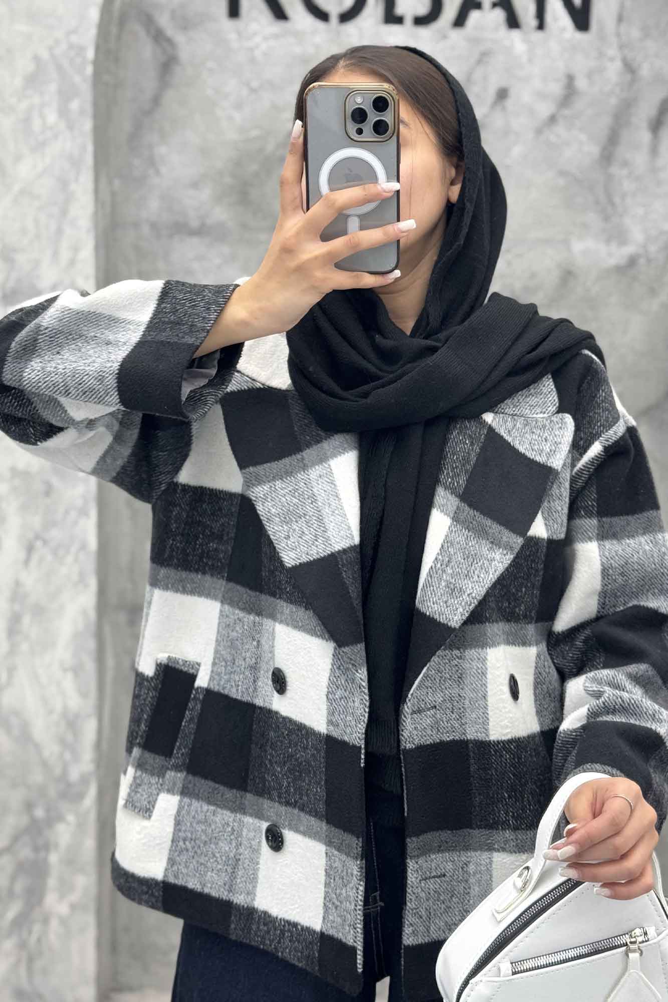 کت آستردار توییت پشمی 4 دکمه بریتنی