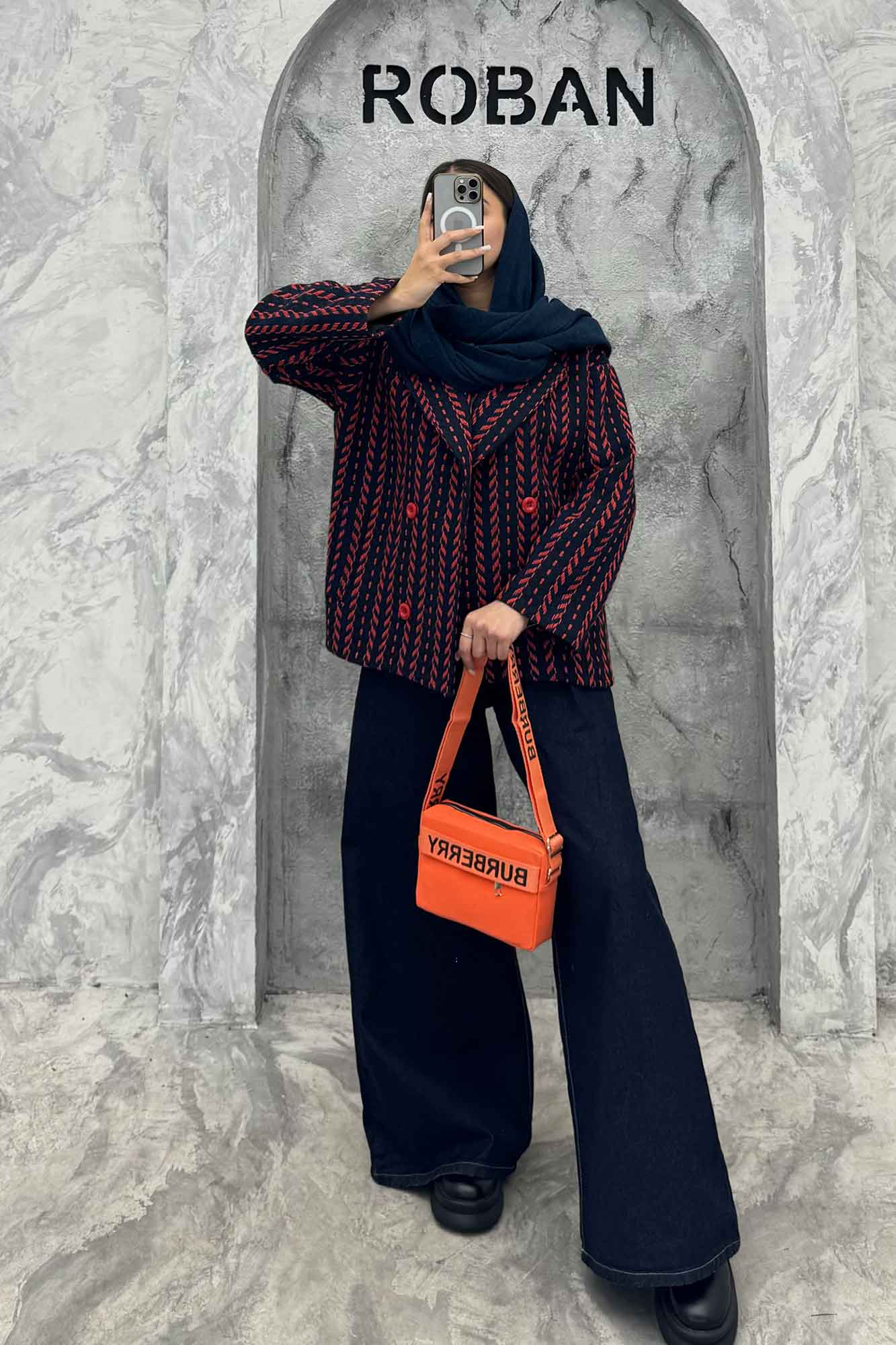 کت آستردار توییت پشمی 4 دکمه بریتنی