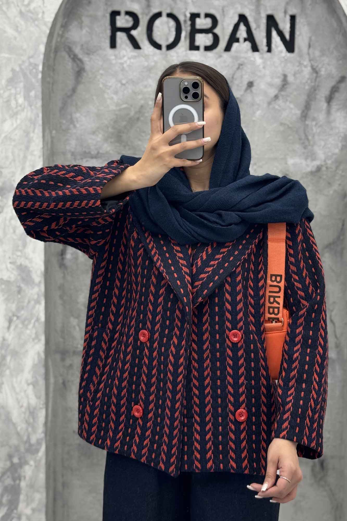 کت آستردار توییت پشمی 4 دکمه بریتنی