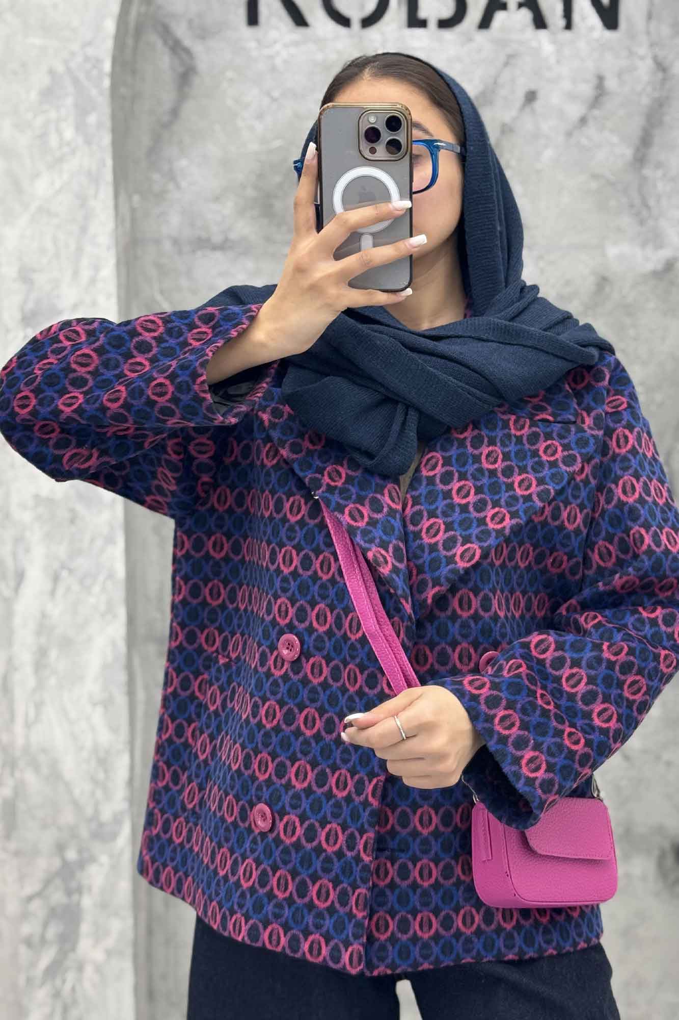 کت آستردار توییت پشمی 4 دکمه بریتنی