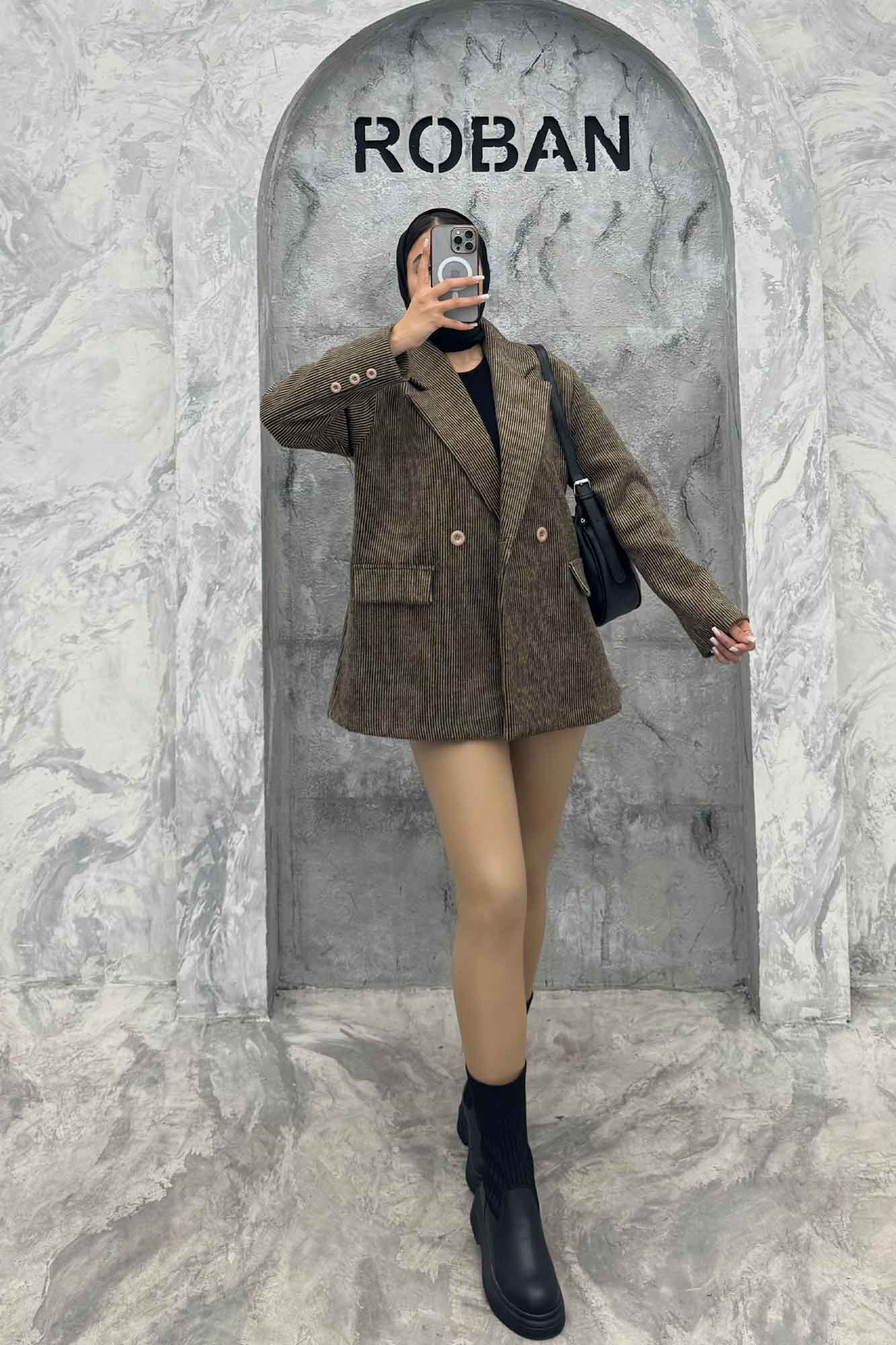 کت توییت پشمی آستردار جیب نما ژاسمین