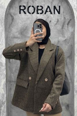 کت توییت پشمی آستردار جیب نما ژاسمین