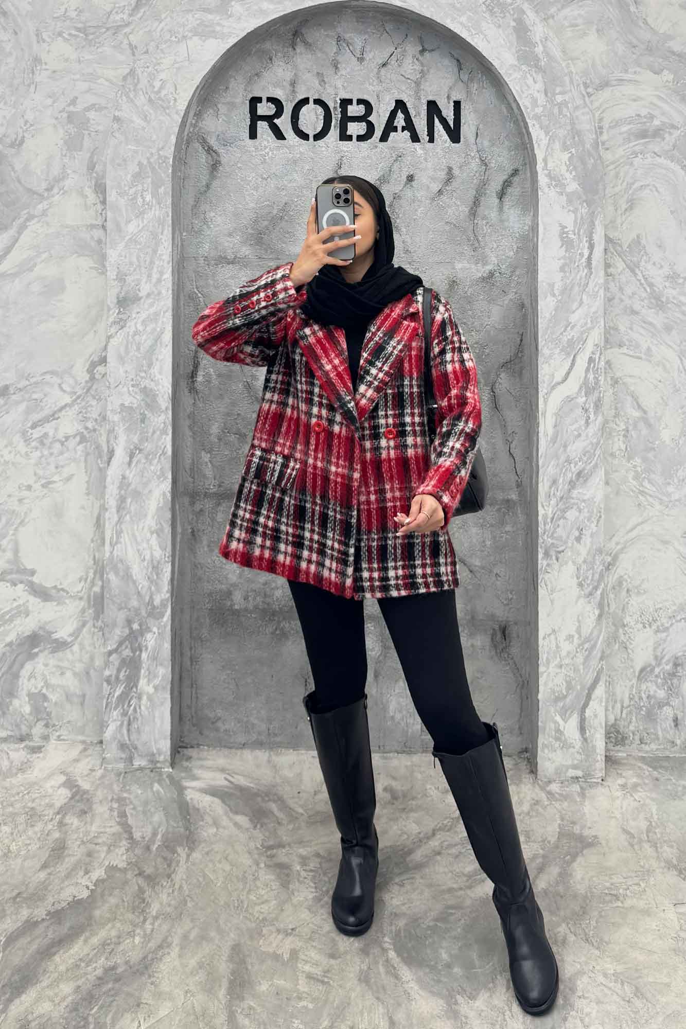 کت توییت پشمی آستردار جیب نما ژاسمین