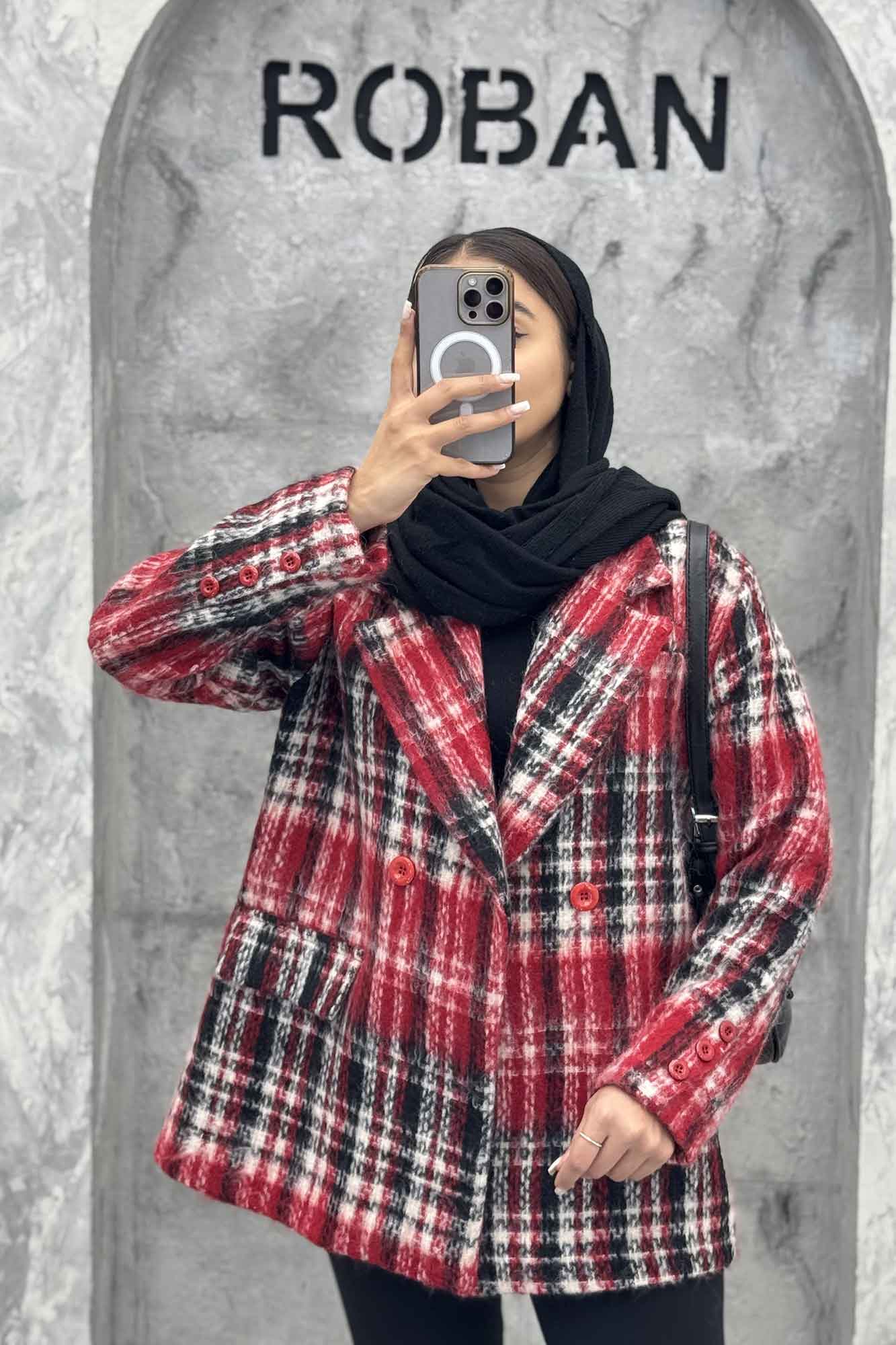 کت توییت پشمی آستردار جیب نما ژاسمین