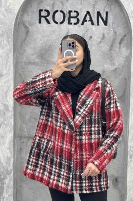 کت توییت پشمی آستردار جیب نما ژاسمین