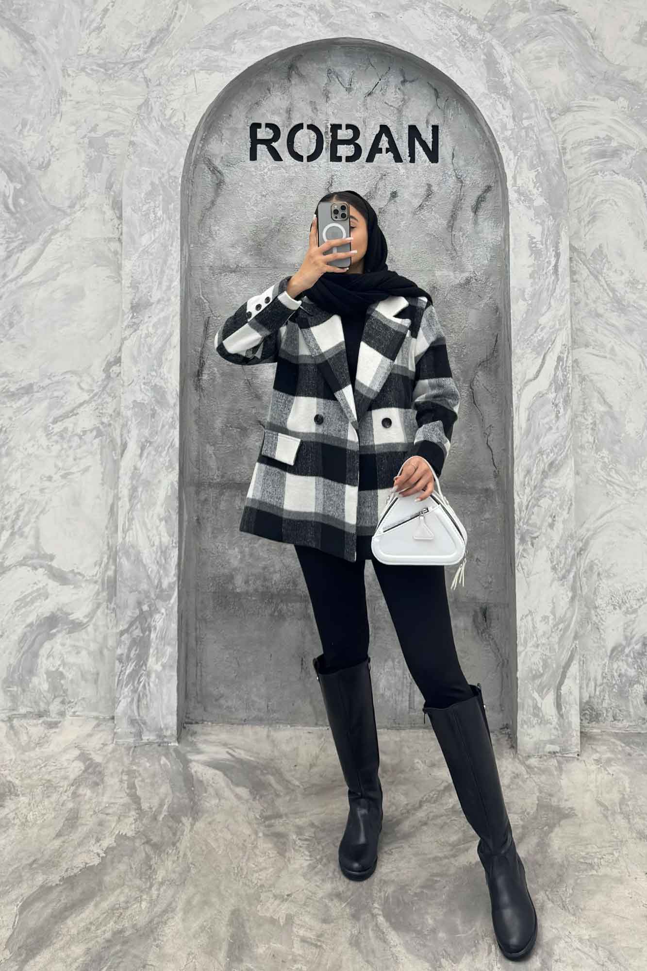 کت توییت پشمی آستردار جیب نما ژاسمین