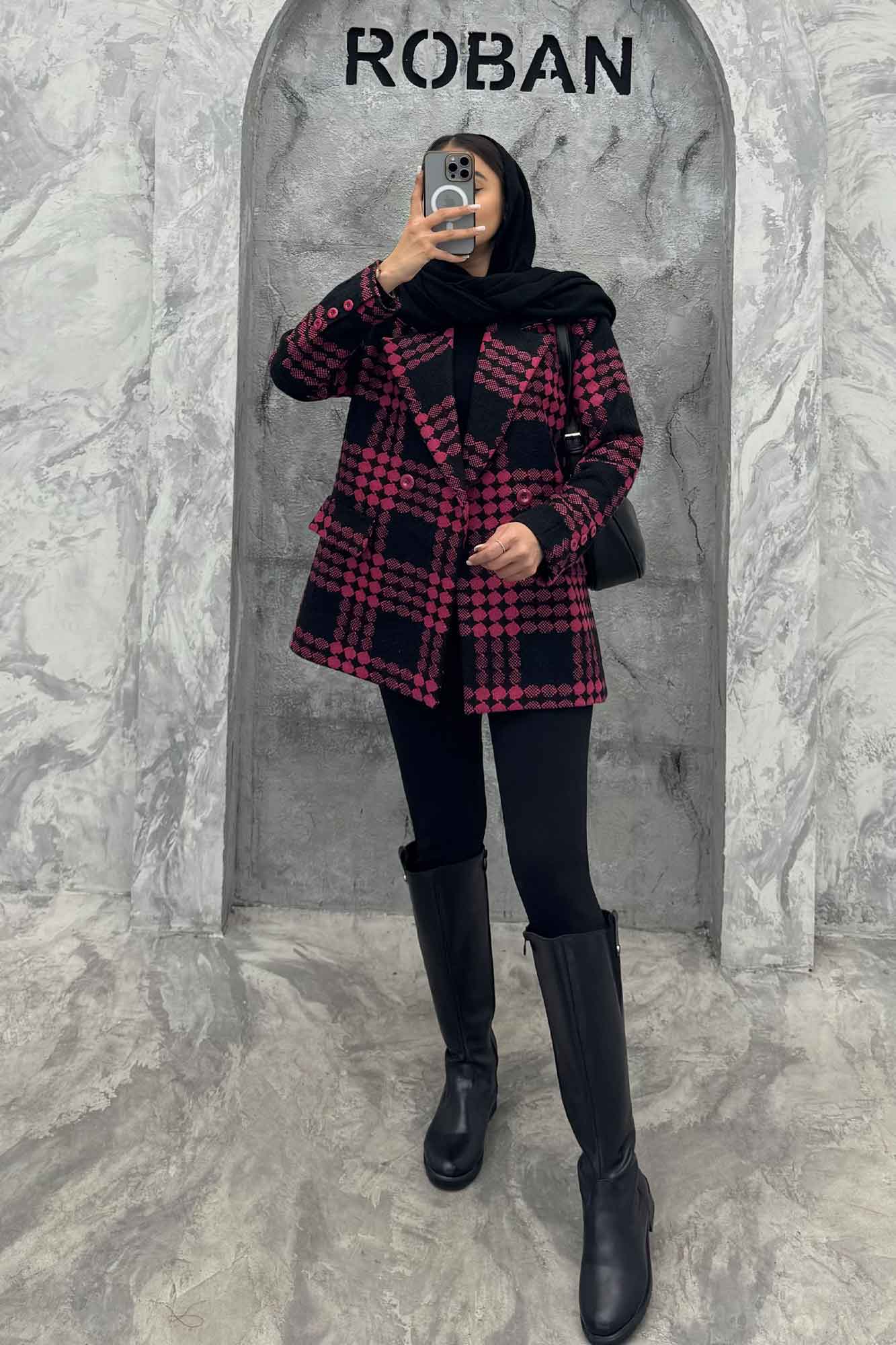 کت توییت پشمی آستردار جیب نما ژاسمین