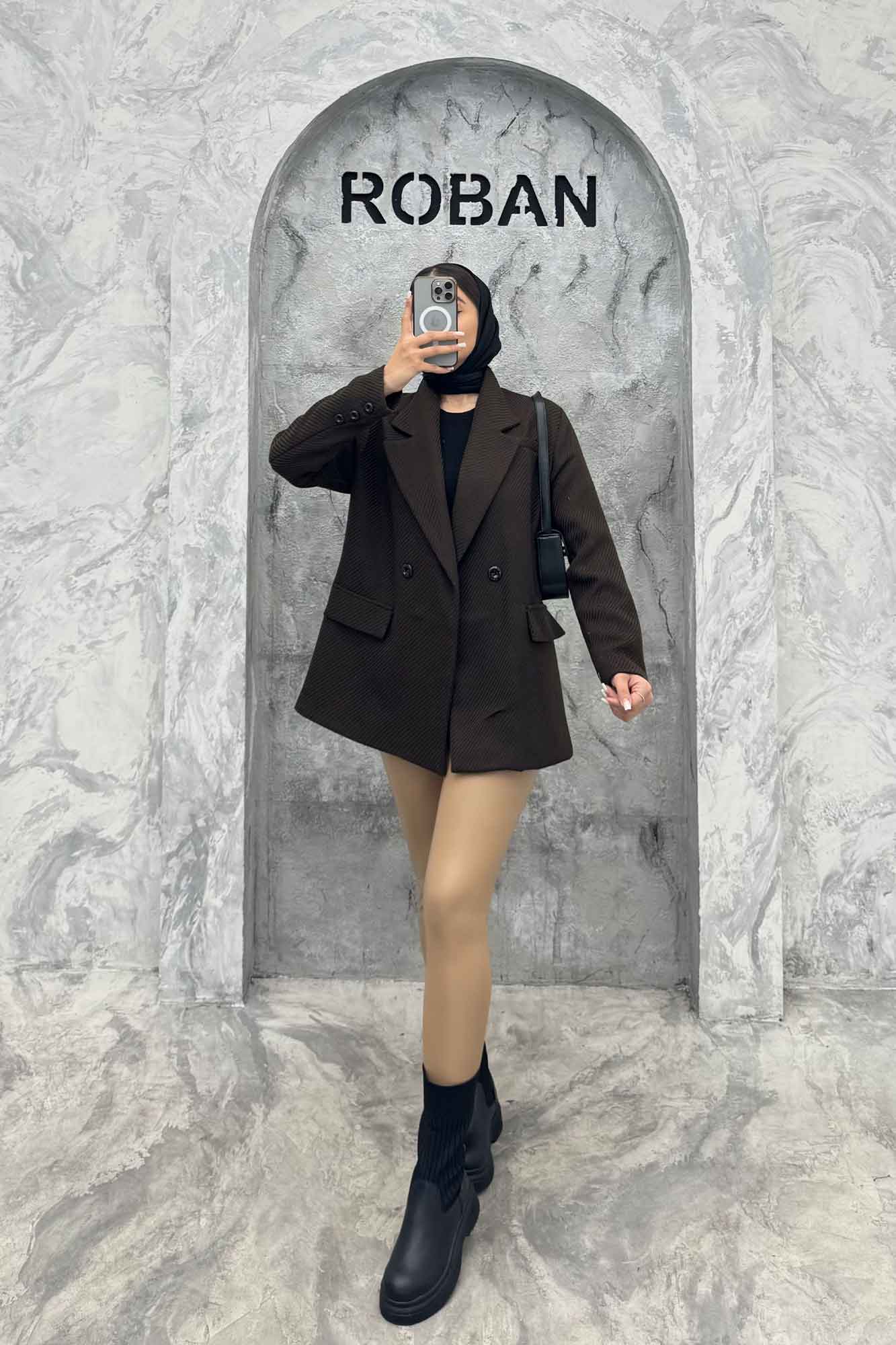 کت توییت پشمی آستردار جیب نما ژاسمین