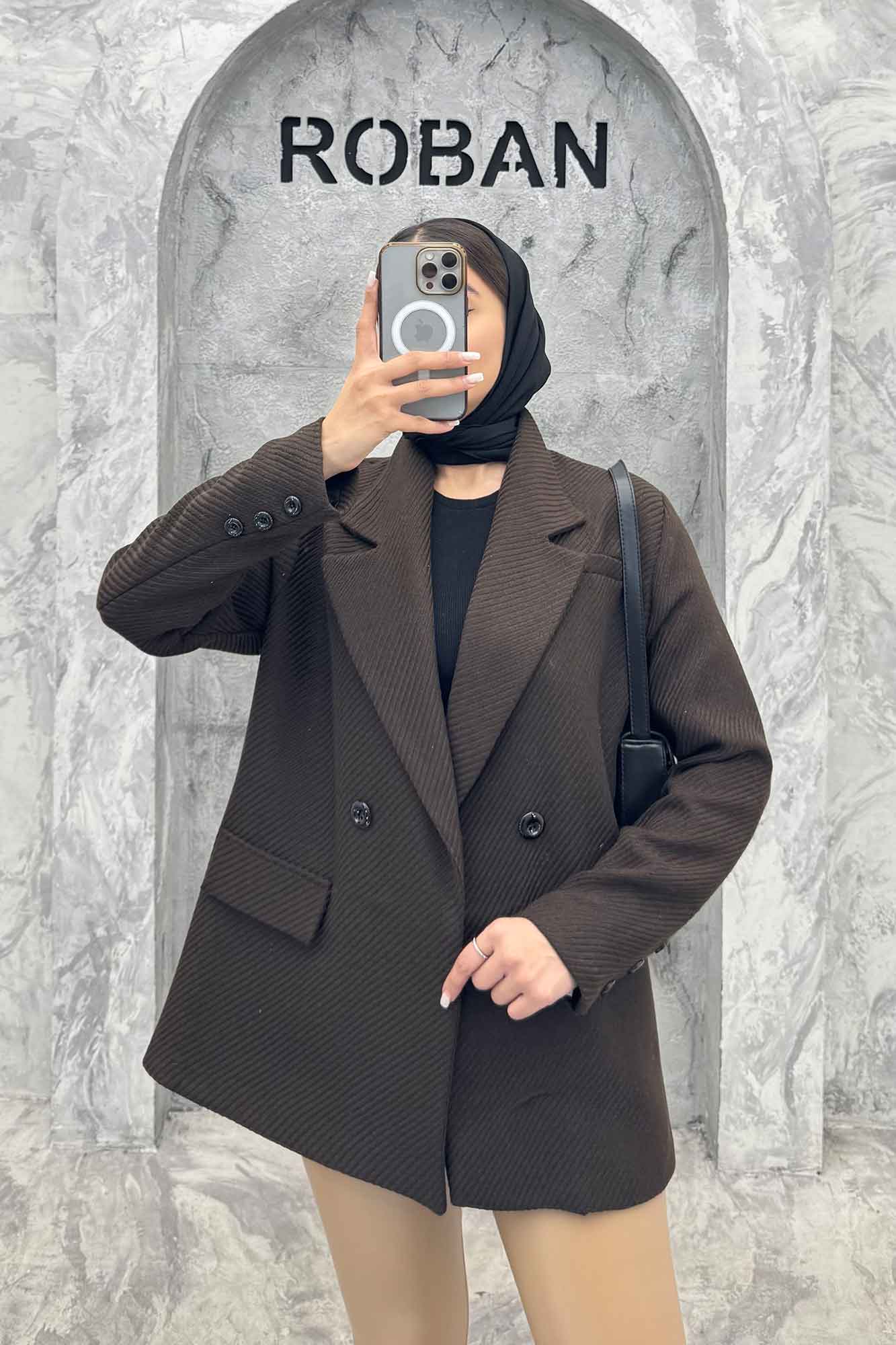 کت توییت پشمی آستردار جیب نما ژاسمین