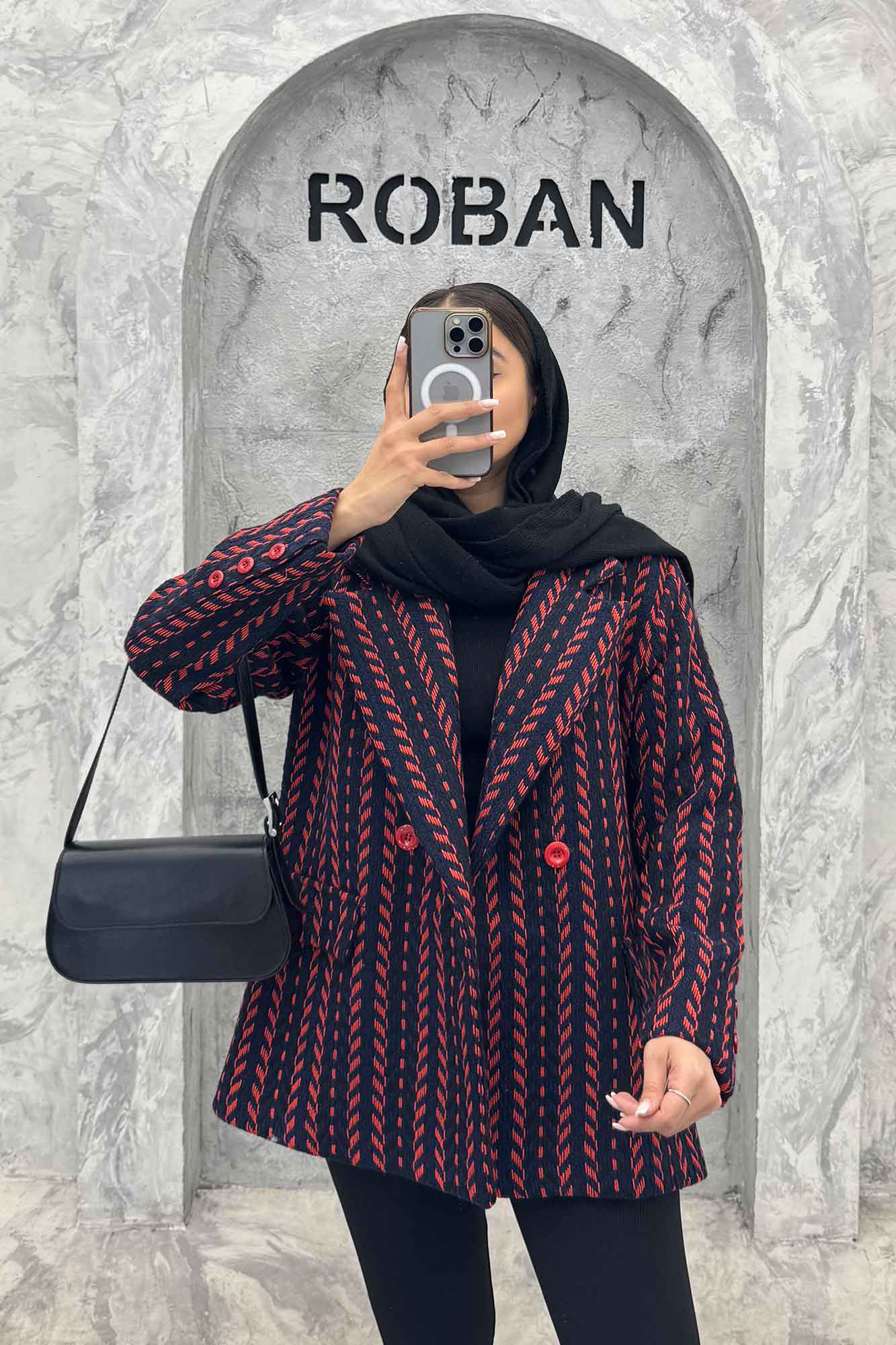 کت توییت پشمی آستردار جیب نما ژاسمین