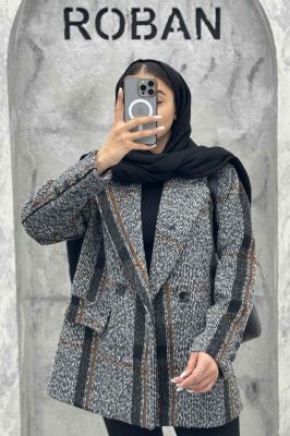 کت توییت پشمی آستردار جیب نما ژاسمین