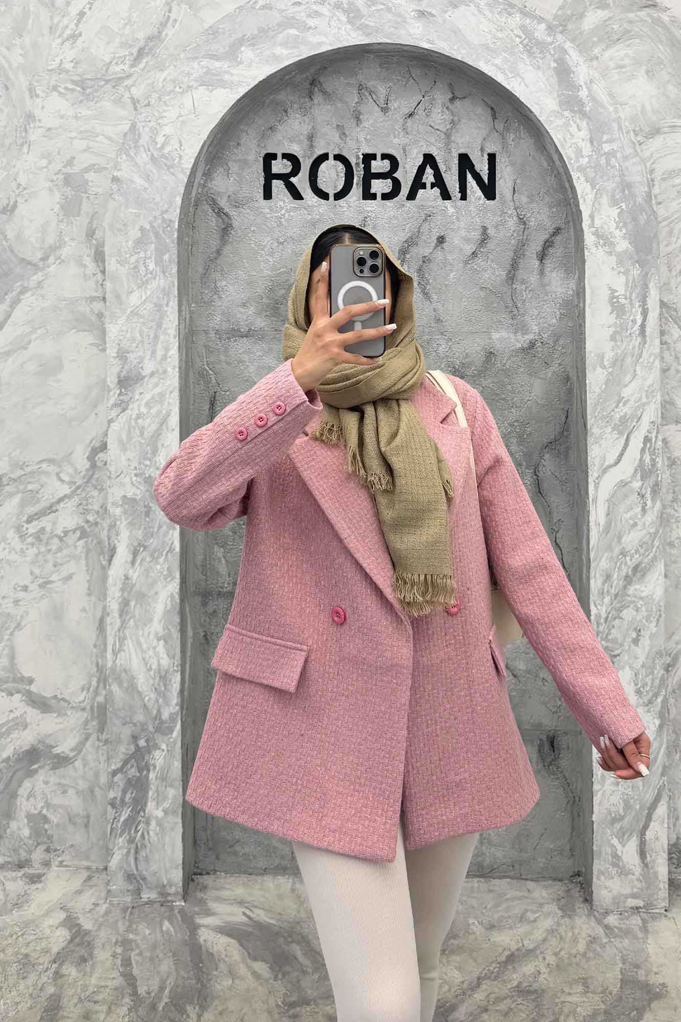 کت توییت پشمی آستردار جیب نما ژاسمین