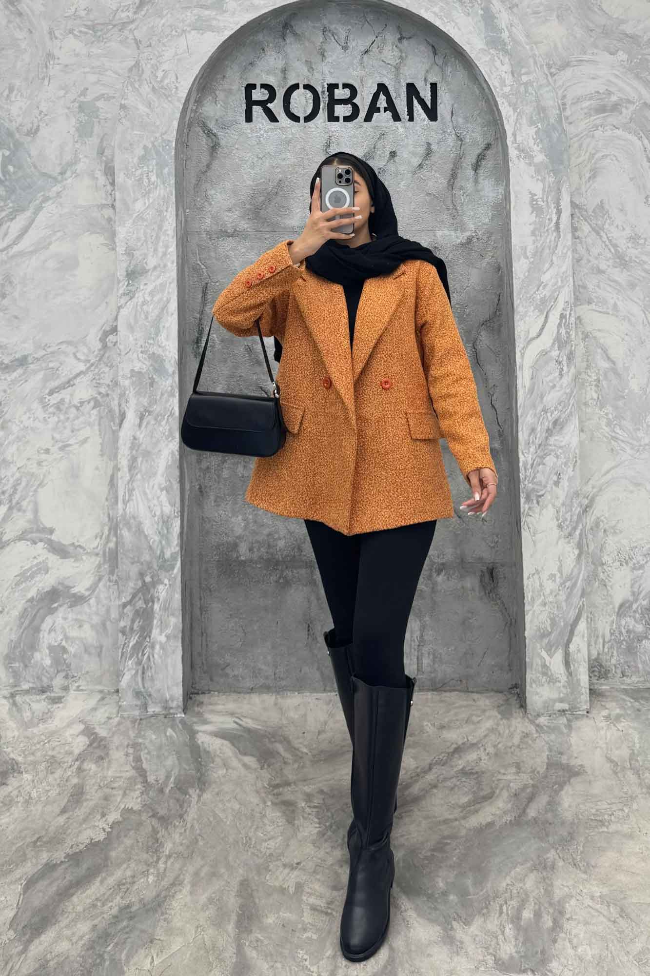 کت توییت پشمی آستردار جیب نما ژاسمین