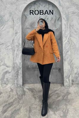 کت توییت پشمی آستردار جیب نما ژاسمین