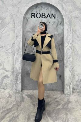 ترنچ کت بلند طرح ژیله سانتانا کرکره ای 