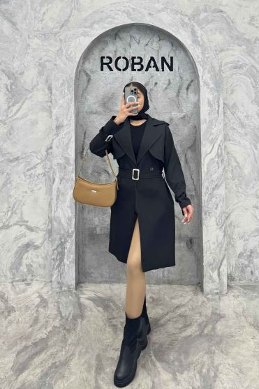 ترنچ کت بلند طرح ژیله سانتانا کرکره ای 