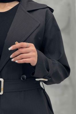 ترنچ کت بلند طرح ژیله سانتانا کرکره ای 